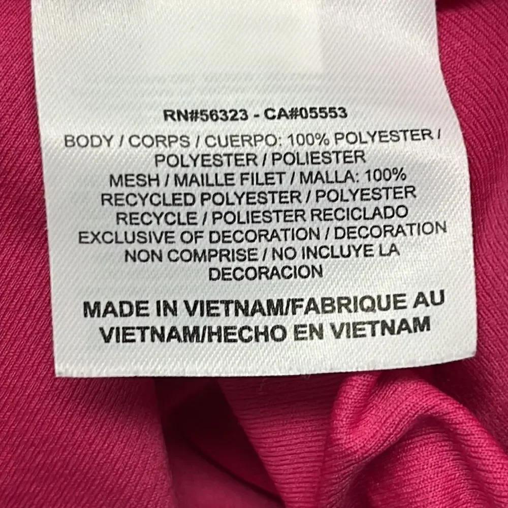 Nike Women’s Dri-fit Fuchsia Pink/Orange Athletic Striped Tank Top-Sm (Hole)